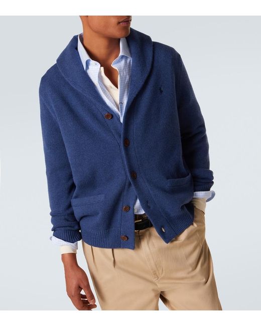 Polo Ralph Lauren Blue Wool And Cashmere Cardigan for men