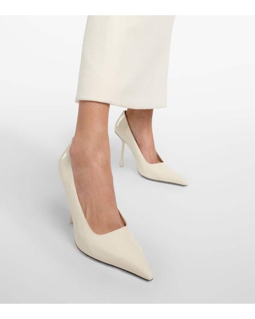 Jimmy Choo White Ixia 95 Patent Leather Pumps
