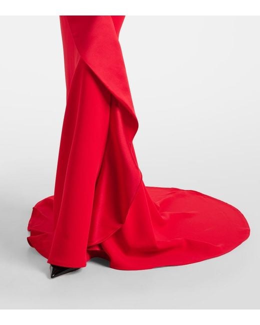 Maticevski Red Provocateur Halterneck Peplum Satin Gown