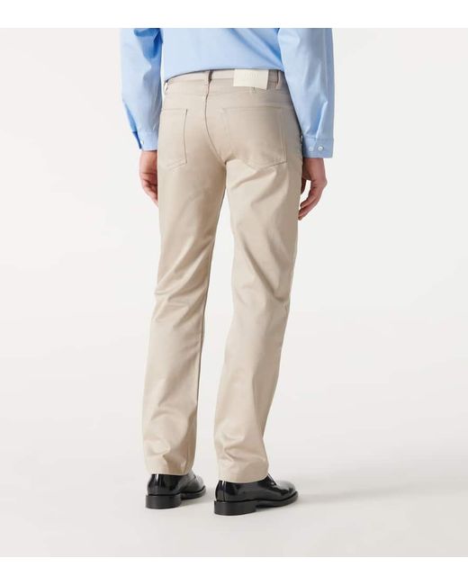 Pantalones rectos de saten de algodon AMI de hombre de color Natural