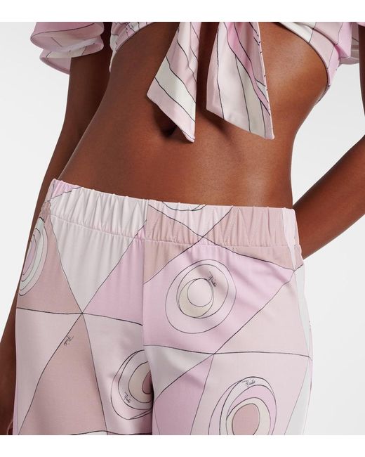 Emilio Pucci Pink Occhi Jersey Straight Pants