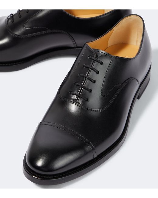 Brunello Cucinelli Black Leather Derby Shoes for men