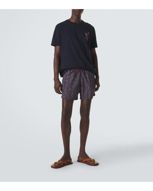 Etro Blue Printed Cotton Jersey T-Shirt for men