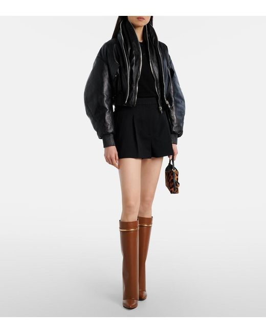 Givenchy Brown Shark 95 Leather Knee-High Boots