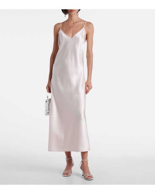 Robe En Satin De Soie Joseph en coloris White