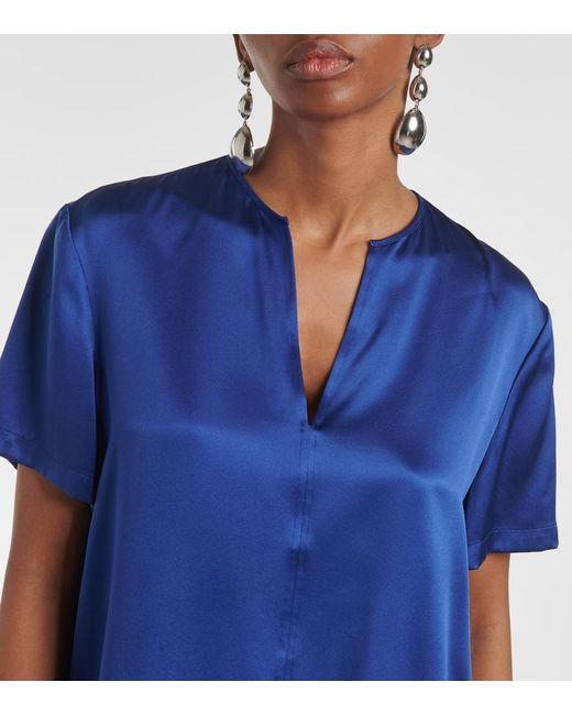 Joseph Blue Gala Silk Top