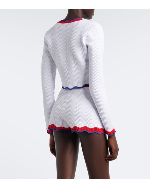 retroféte White Orlaithe Ribbed-Knit Cardigan