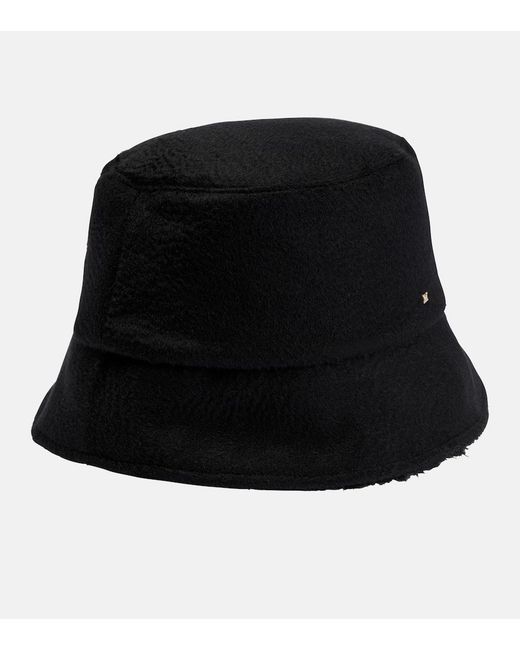 Max Mara Black Fiducia Logo Bucket Hat