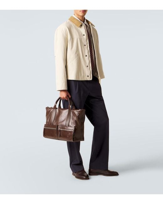 Metier Brown Racer 40 Leather Duffel Bag for men