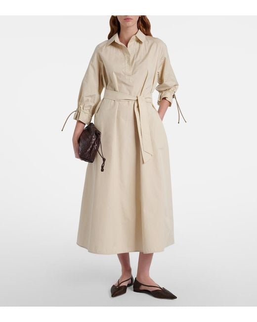 Max Mara Brown Volpino Leather-Trimmed Woven Ballet Flats