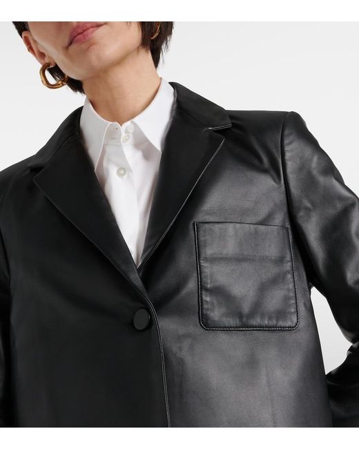 Joseph Black Cropped Leather Jacket