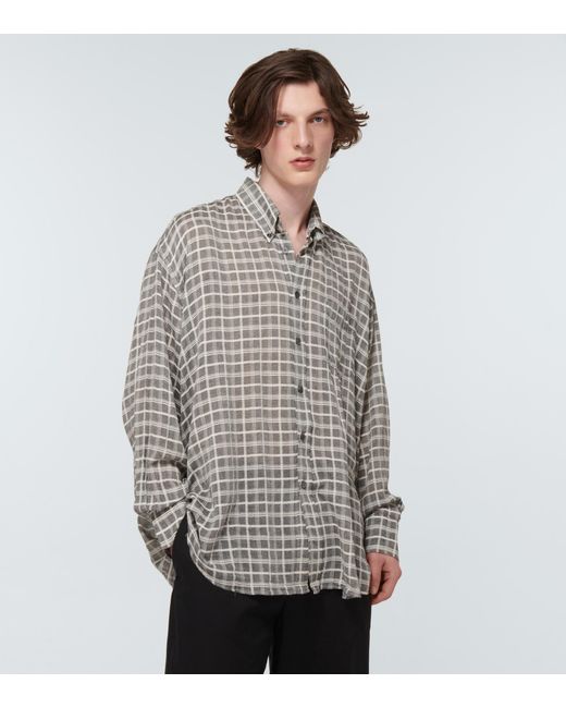 Our Legacy Borrowed Bd Checked Shirt in Gray for Men | Lyst