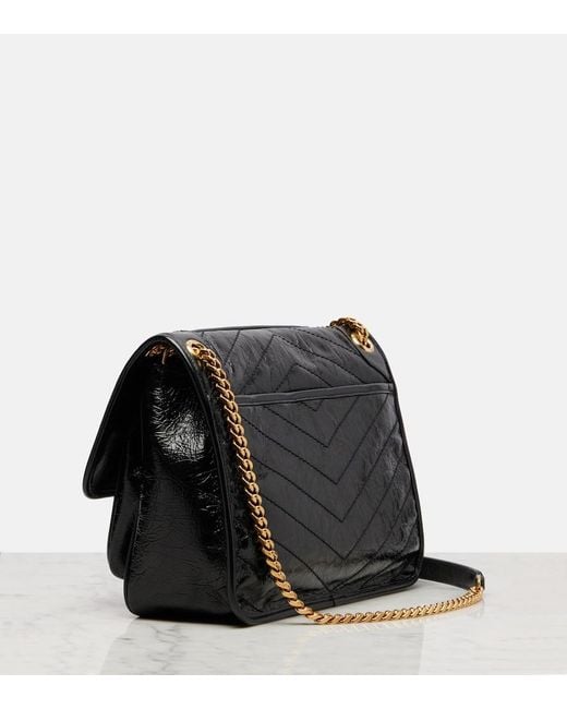 Saint Laurent Black Niki Medium Leather Shoulder Bag