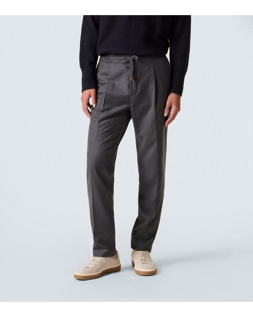 Slowear Gray Wool Tapered Pants for men