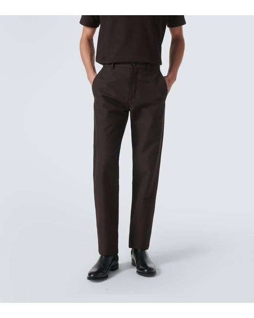 Loro Piana Black Harper Wool And Cotton Straight Pants for men