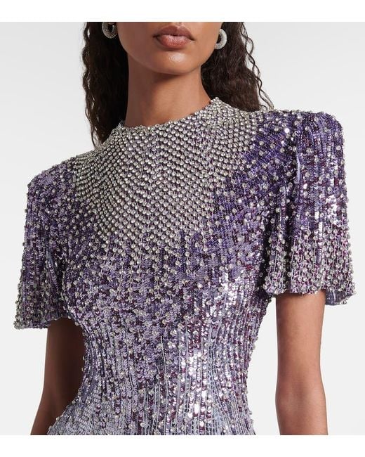 Robe Longue Jourdain A Ornements Jenny Packham en coloris Purple