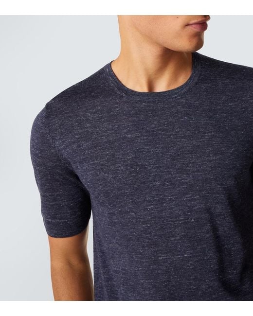 Gabriela Hearst Blue Cashmere, Silk, And Hemp T-Shirt for men