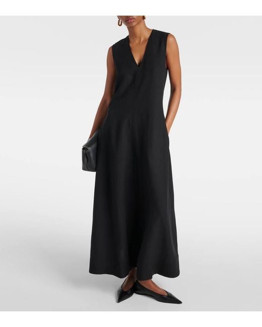 Totême  Black A-Line Maxi Dress