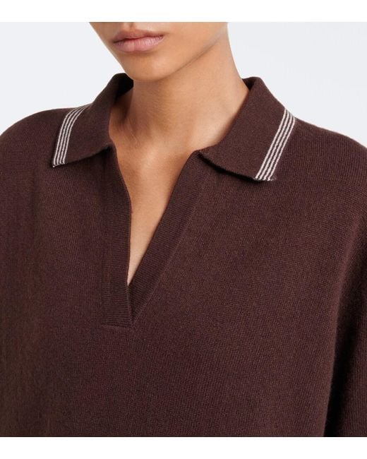 The Upside Brown Coco Luna Cashmere-Blend Polo Sweater