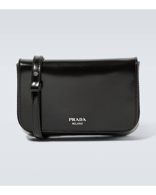 Prada Messenger Bag Mini aus Leder in Black für Herren
