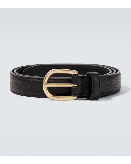 Saman Amel Black Cardon Leather Belt for men