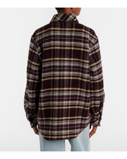 God's True Cashmere Black Plaid Cashmere Shirt With Emeralds