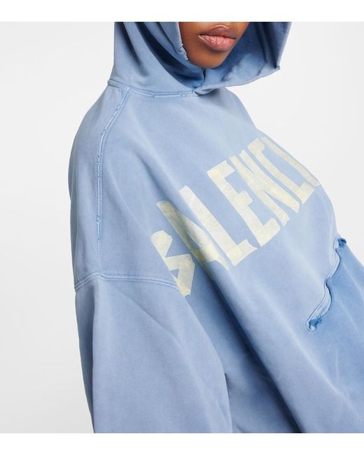 Balenciaga Blue Hoodie Mit Logo-Print