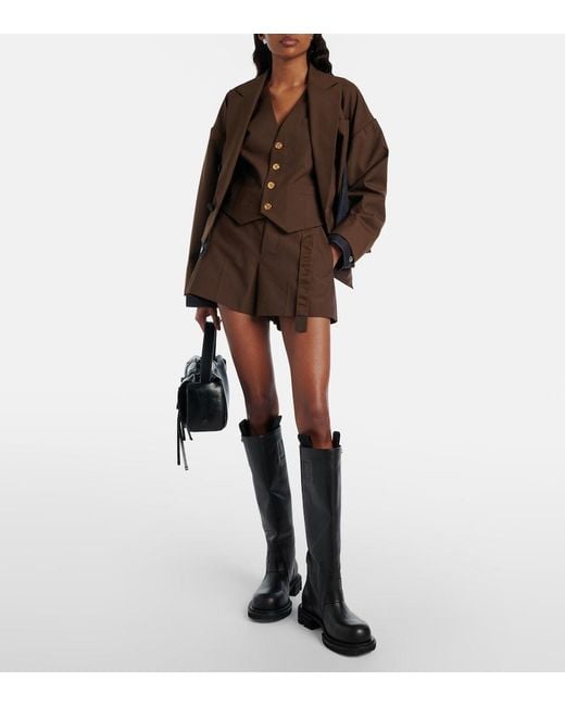 Sacai Brown Paneled Vest