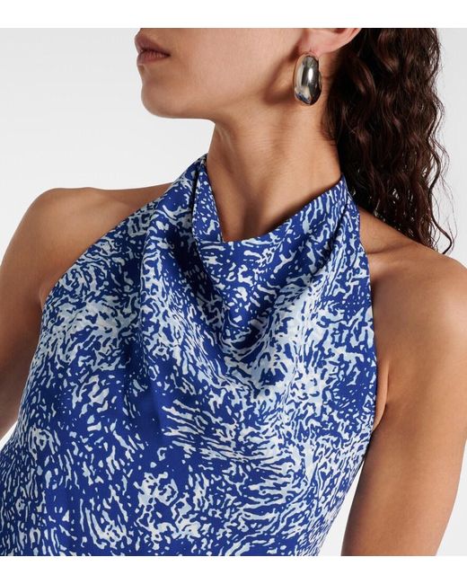 Proenza Schouler Blue Theda Printed Top