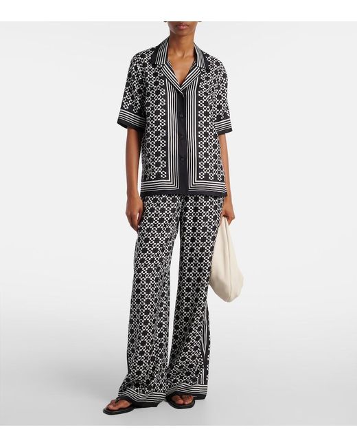 Jonathan Simkhai Black Koda Printed Bowling Shirt