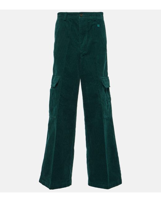 Acne Green Cotton Corduroy Cargo Pants