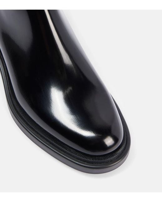 Christian Louboutin Black Urban Booty Lock Polished Leather Ankle Boots
