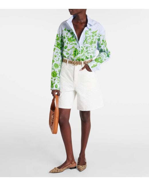 Bermuda GG en jacquard de jean Gucci en coloris White
