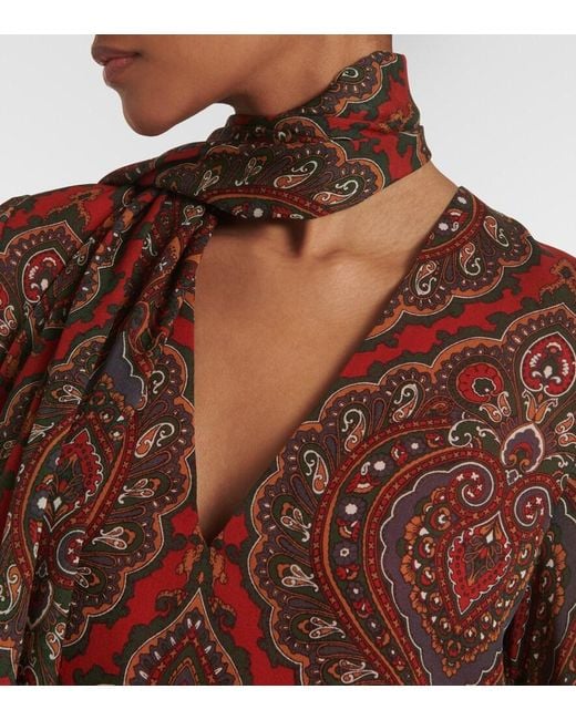 Valentino Red Voyage Imaginaire Silk Georgette Gown