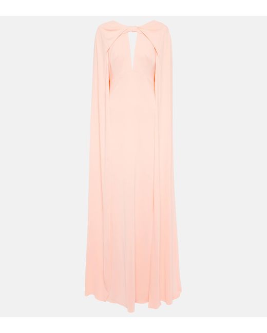 Robe longue en satin Monique Lhuillier en coloris Pink