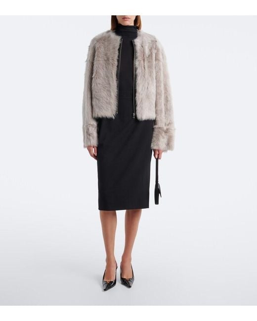 Nour Hammour Gray Dianne Shearling Jacket