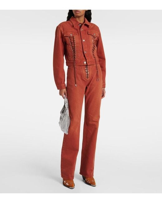 Rabanne Brown Cropped Denim Jacket
