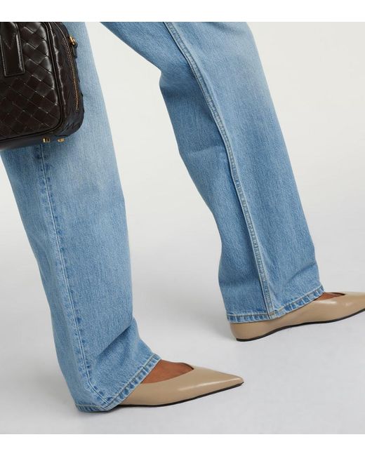 Re/done Blue Mid-Rise Straight Jeans