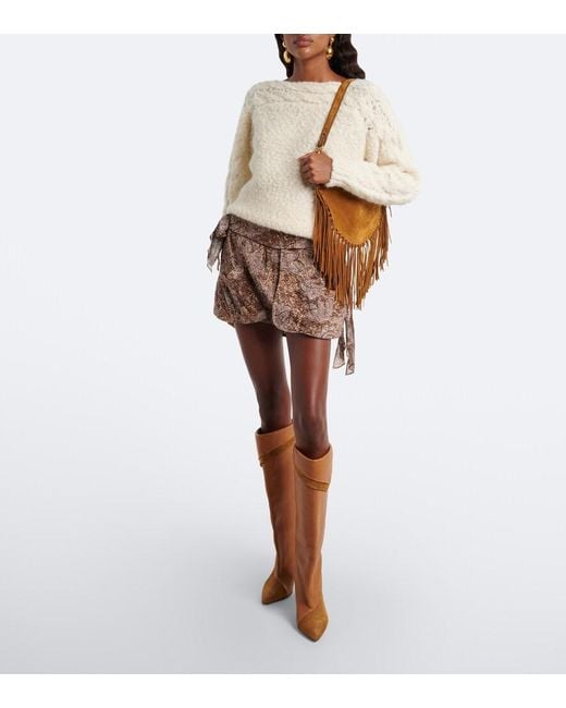 Isabel Marant Brown Lezra Suede And Leather Knee-High Boots