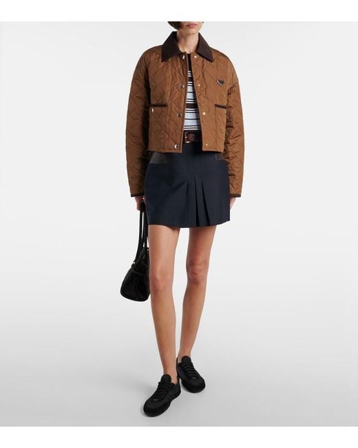 Prada Brown Re-Nylon Quilted Cropped Jacket