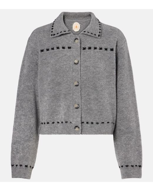 Jardin Des Orangers Gray Wool And Cashmere-Blend Cardigan