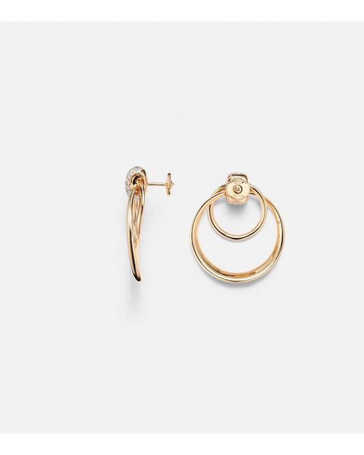 Pomellato Metallic Together 18Kt Rose Hoop Earrings With Diamonds