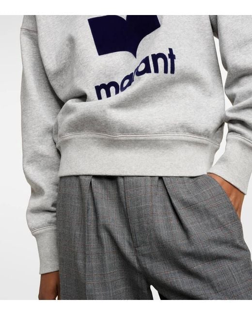 Felpa Moby in jersey con logo di Isabel Marant in Gray