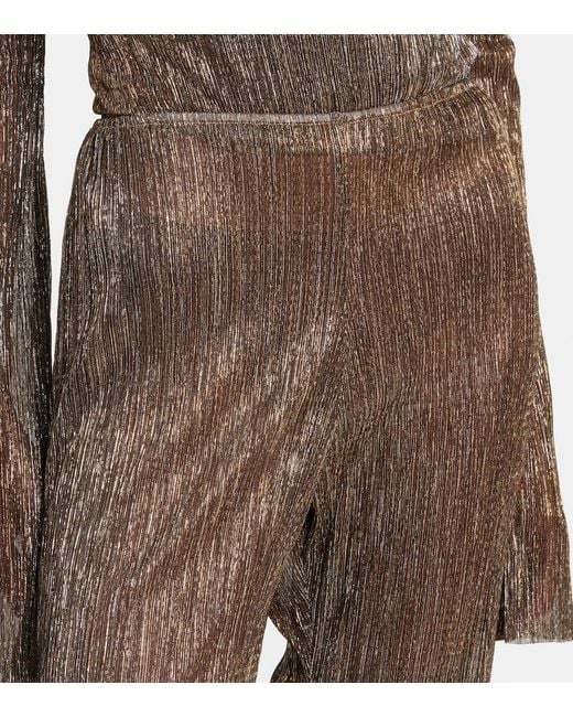 Cala De La Cruz Gray Dries Lame Flared Pants