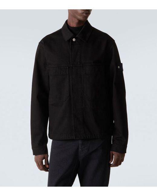 Stone Island Black Compass Denim Overshirt for men