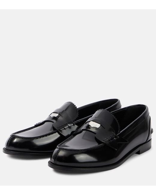 Christian Louboutin Black Penny Leather Loafers