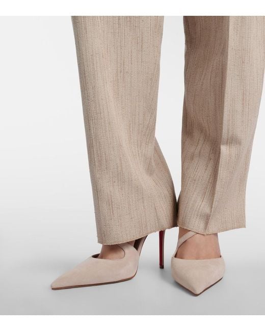 Christian Louboutin Natural Miss Ziggyta 100 Suede Pumps