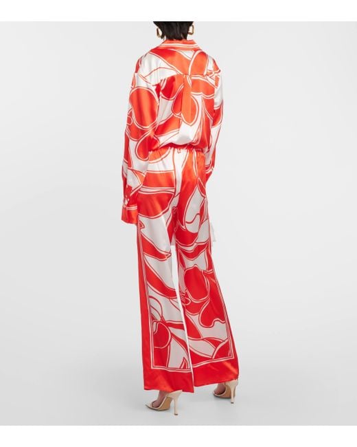 Pantalon ample Ramona imprime en soie Sir. The Label en coloris Red