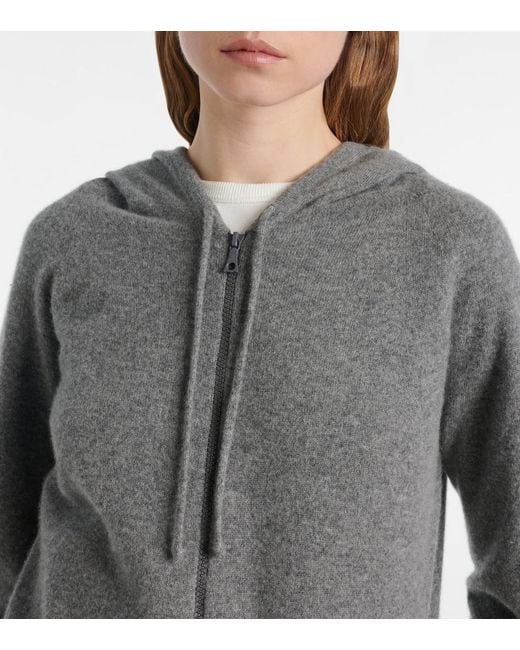 The Row Gray Kawoa Cashmere Zip-Up Hoodie
