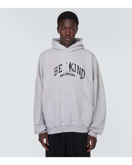 BALENCIAGA Logo-Print Cotton-Jersey Hoodie for Men